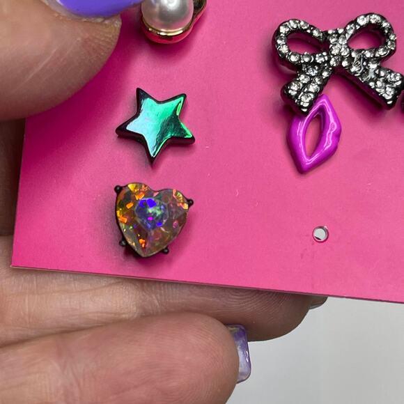 Betsey Johnson earrings individual not pairs signed costume jewelry FLAW 1 missg - Picture 4 of 7